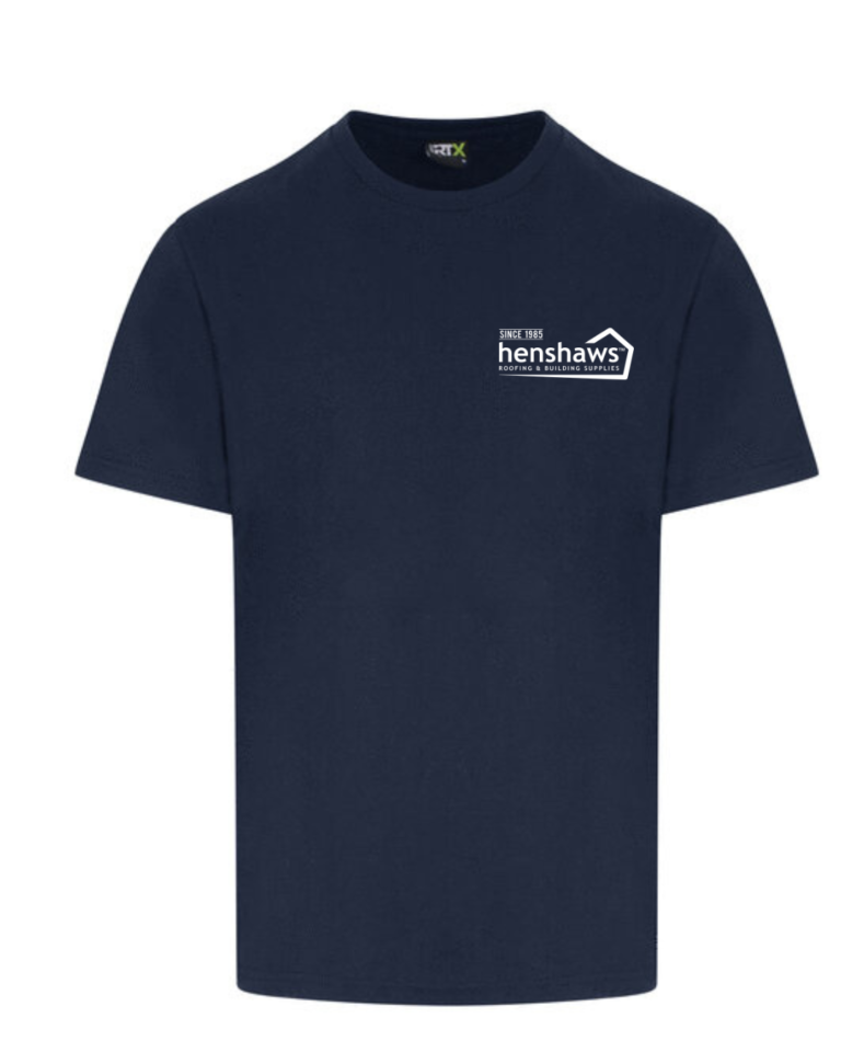 Navy T-shirt c/w printed ogo’s to front & rear