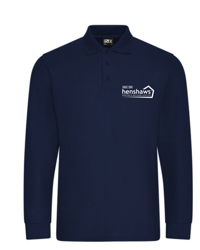Navy L/S Polo Shirt c/w embroidery to front