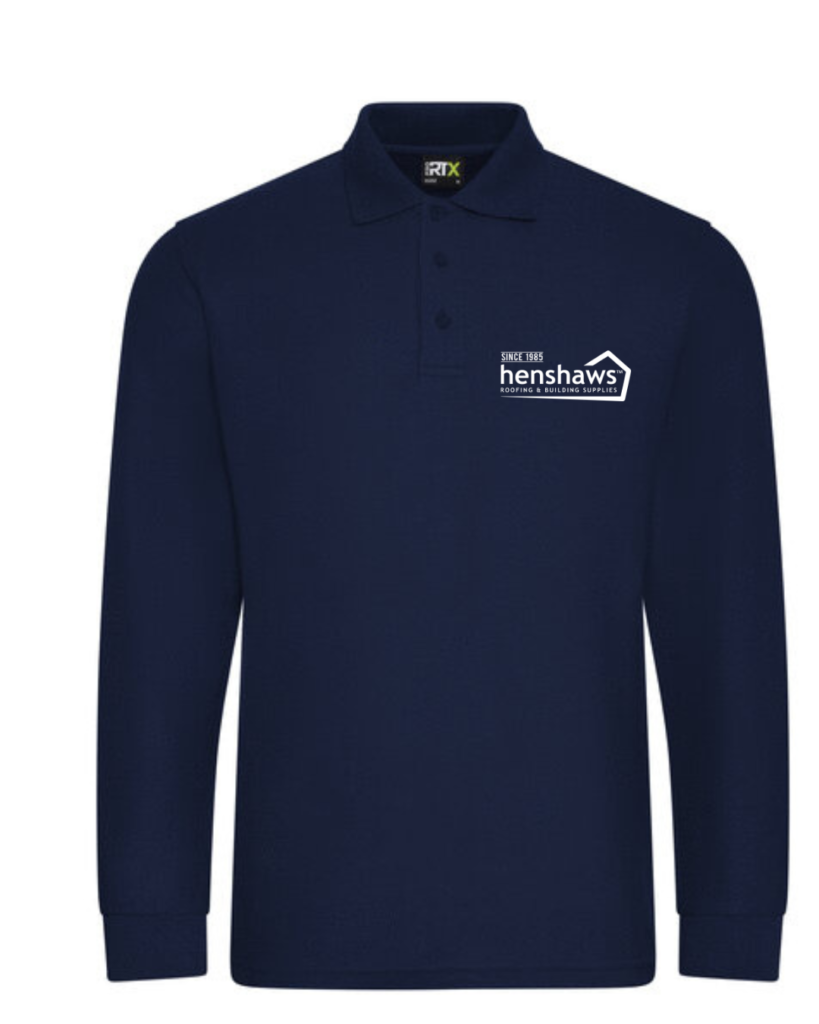 Navy L/S Polo Shirt c/w embroidery to front