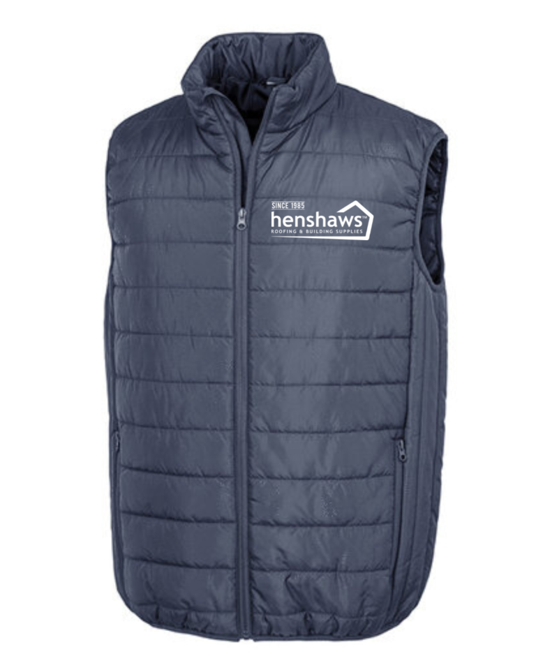 Navy Padded Gilet c/w embroidery to front
