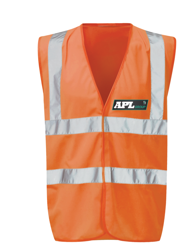 Orange Hi Vis Vest c/w printed logo’s to front & rear