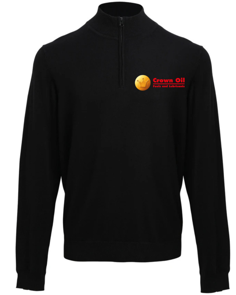 RX305 Black ¼ zip jumper c/w embroidery logo to front