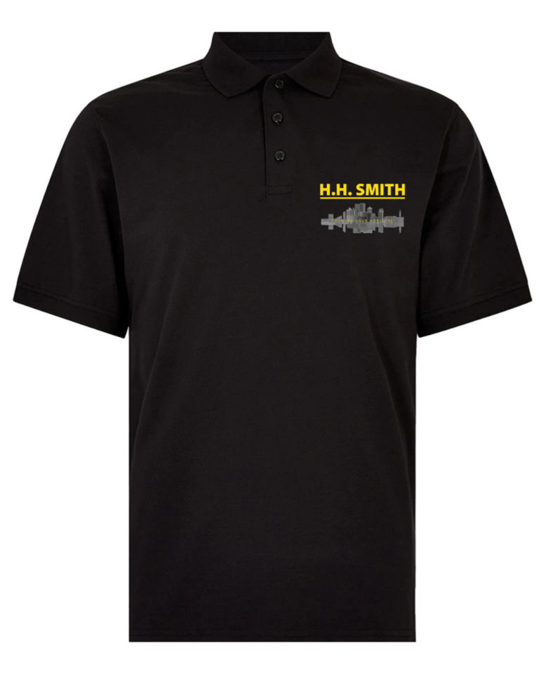 Yale – Black polo shirt c/w embroidery to front