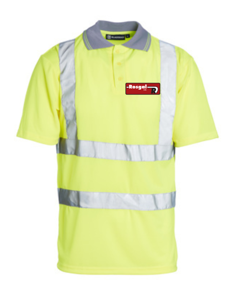 Yellow polo – Yellow Hi Vis short sleeve polo c/w printed logos to front & rear