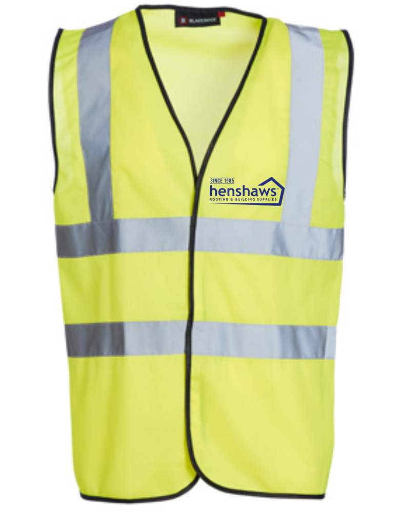 Yellow Hi Vis vest c/w printed logo’s to front & rear