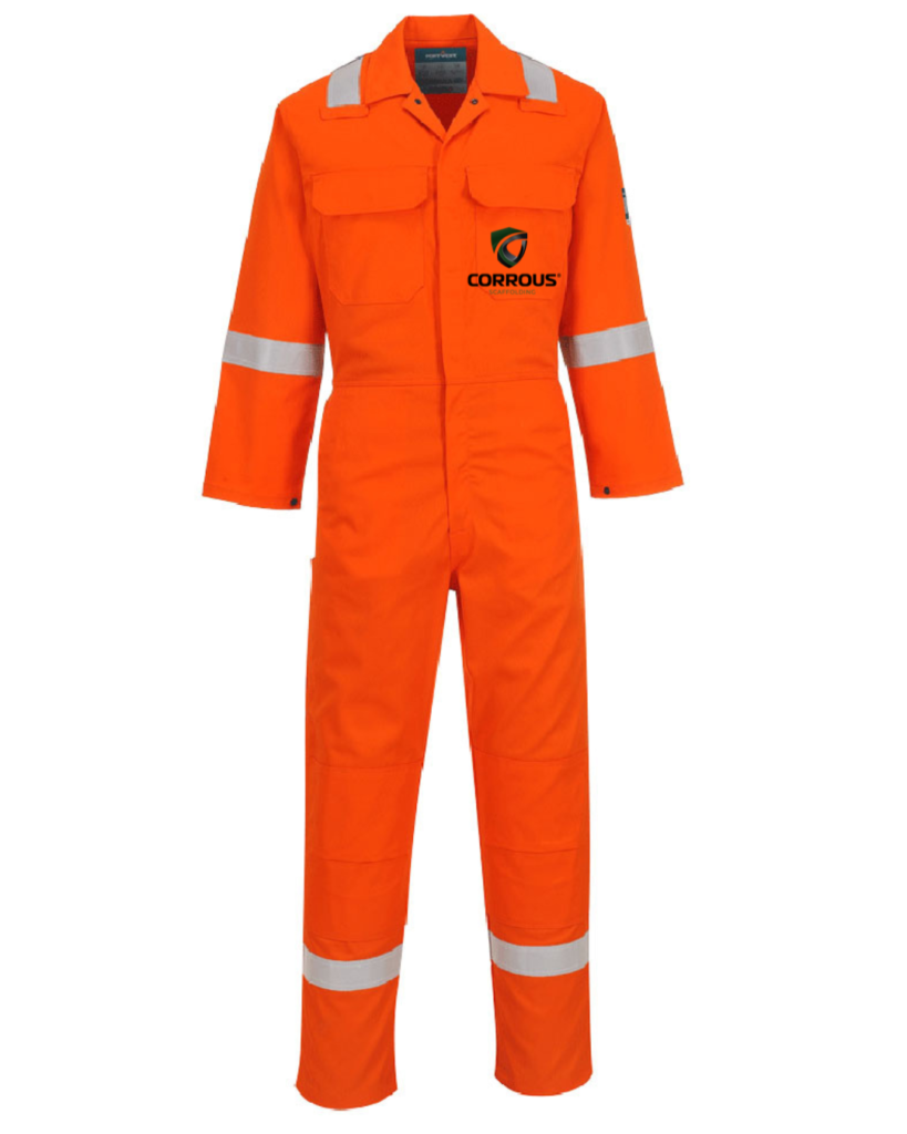 FR506 – Orange FR coverall c/w printed logo’s
