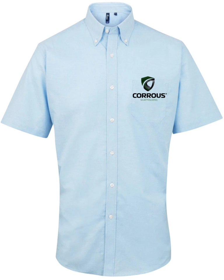 PR236B Blue S/S shirt c/w embroidery logo to front