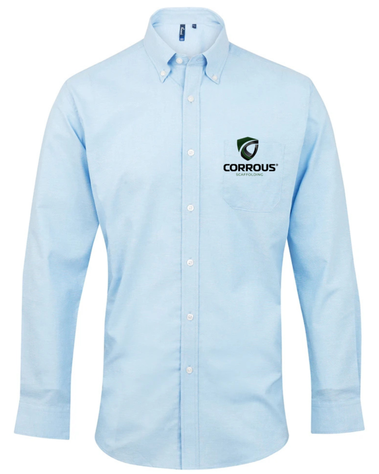 PR234B Blue L/S shirt c/w embroidery logo to front